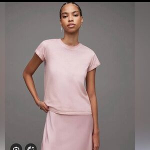 All Saints Anna Soft Pink Crew Neck Tee